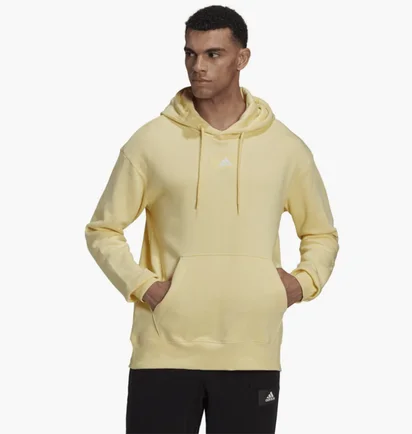 Худи мужское Adidas Essentials Feelvivid Cotton Fleece Drop Shoulder Hoodie Yellow Hk2824