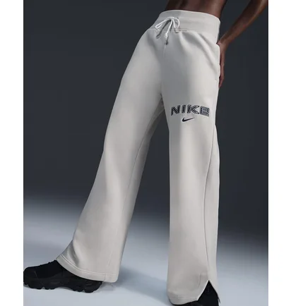 Штани жіночі Nike Sportswear Phoenix Fleece High-Waisted Wide-Leg Logo Pants Grey FV7684-104