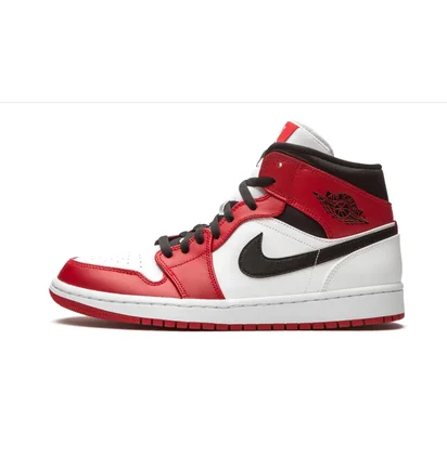 Кроссовки мужские Air Jordan 1 Mid White/Red 554724-173