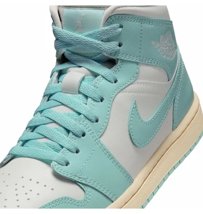 Кроссовки женские Air Jordan 1 Retro Mid Turquoise/White BQ6472-132