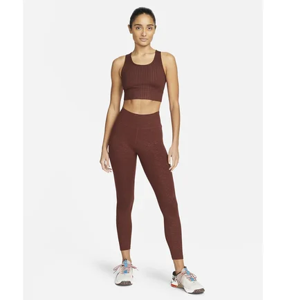 Топ женский Nike Womens Medium-Support 1-Piece Pad Longline Printed Sports Bra Bordo Dm0553-273