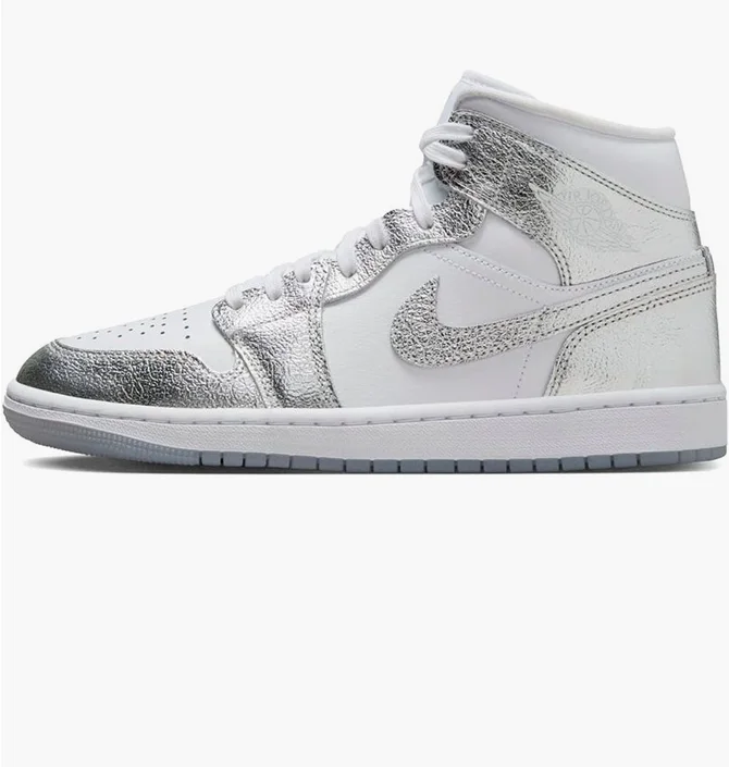 Кроссовки женские Air Jordan 1 Mid Se Metallic/White FN5031-100