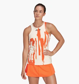Майка женская Adidas Thebe Magugu Tennis New York Y-Back Tank Top White/Orange Ht4235
