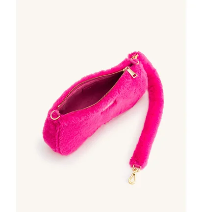 Сумка женская JW PEI Eva Faux Fur Fabric Shoulder Bag Pink BB2023BG70116JWP