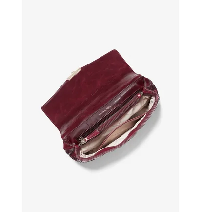 Сумка женская Michael Kors Soho Large Quilted Crinkled Leather Shoulder Bag Bordo 30F0L1SL3Y-DK-BERRY-13791