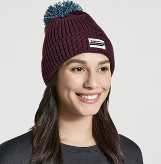 Шапка унисекс Saucony Rested Pom Beanie Bordo 800031-SU