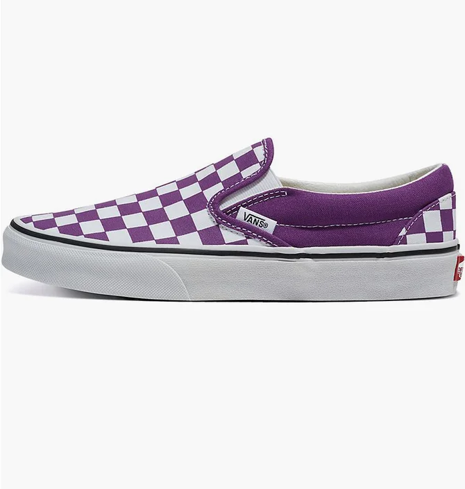 Кеды унисекс Vans Classic Slip-On Checkerboard Shoe Violet/White VN000BVZ1N8