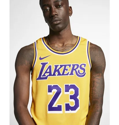 Майка унисекс Nike Lebron James Lakers Icon Edition Nba Swingman Jersey Yellow AA7099-741