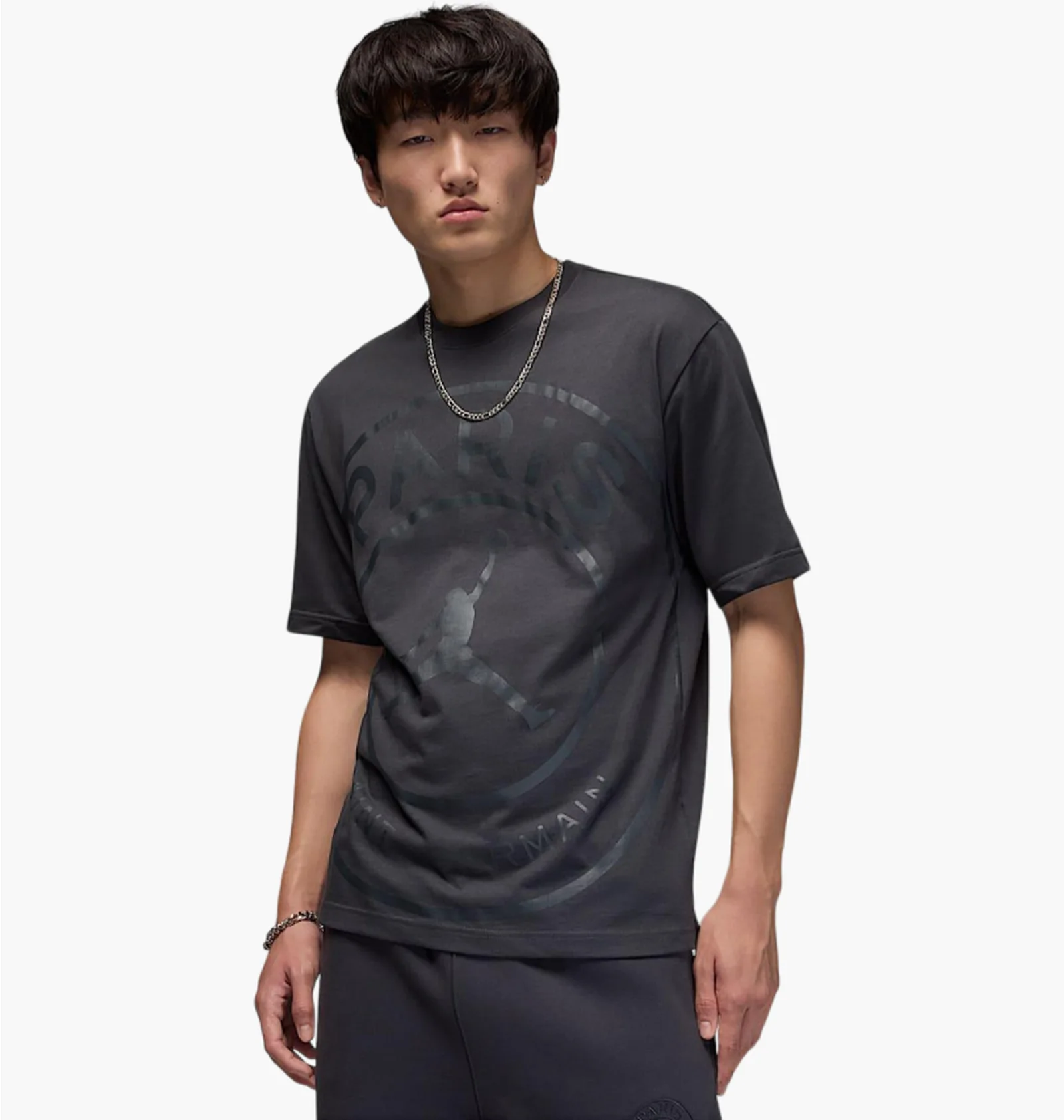ᐉ Футболка мужская Air Jordan Psg Ss Logo Grey HV3411-060