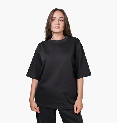 Футболка унісекс Uniqlo Airism Cotton Oversized Crew Neck Half-Sleeve T-Shirt Black 465185-09