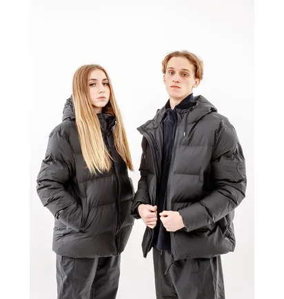 Пуховик унисекс Rains Jackets Black 1506-BLACK