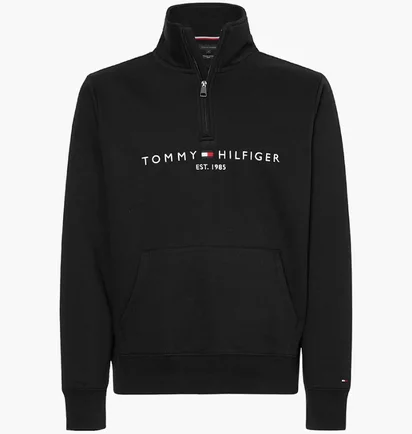 Кофта чоловіча Tommy Hilfiger Logo Quarter-Zip Black 78JB338-001