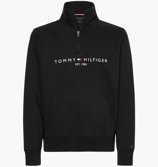 Кофта чоловіча Tommy Hilfiger Logo Quarter-Zip Black 78JB338-001
