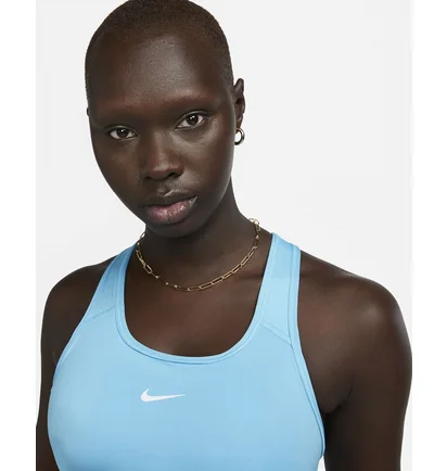 Топ женский Nike Swoosh WomenS Medium-Support 1-Piece Pad Sports Bra Light Blue BV3636-416