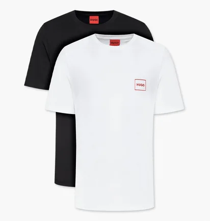 Футболка мужская Hugo Lounge Crew White/Black 50548566-960