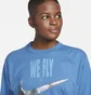 Свитшот женский Nike Swoosh Fly Boxy Long-Sleeve T-Shirt Light Blue Dx0726-407