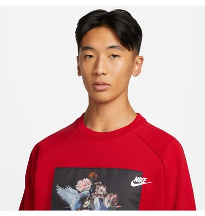 Свитшот мужской Nike Masterpiece Pack Photo Print Crew Neck Fleece Sweatshirt Red Dd6515-687