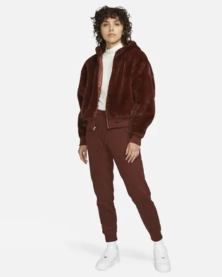 Куртка жіноча Nike Womens Faux Fur Jacket Brown Dd5116-273