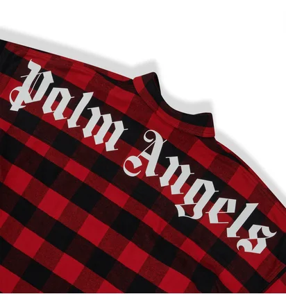 Рубашка мужская Palm Angels Classic Logo Overshirt Red/Black PMGA024C99FAB0012501
