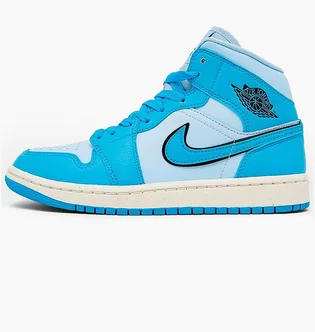 Кроссовки женские Air Jordan Retro 1 Mid Se Casual Shoes Light Blue Dv1302-400