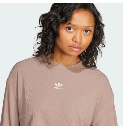 Лонгслив женский Adidas Essentials Wide Rib Beige JD5120