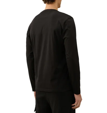 Лонгслів чоловічий C.P. Company Box Logo Black 16CMTS265A-005100W