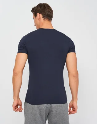 Футболка чоловіча Kappa Mezza Manica Scollo V Blue K1311-BLUNAVY