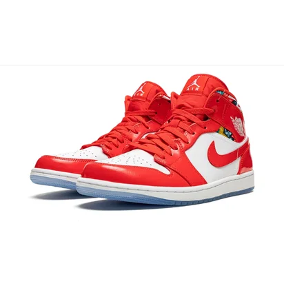 Кросівки чоловічі Air Jordan 1 Mid Se White/Red DC7294-600