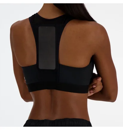 Топ женский New Balance Sleek Medium Support Pocket Sports Bra Black WB41046BK
