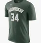 Футболка мужская Nike Milwaukee Bucks Nba T-Shirt - Giannis Antetokounmpo #34 Green Dr6385-329