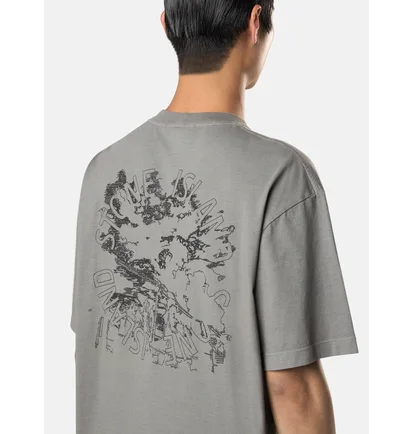 Футболка мужская Stone Island Regular-Fit Short-Sleeve T-Shirt With Megacity Sky Embroidery Grey K2S152100021-S0233-V006B