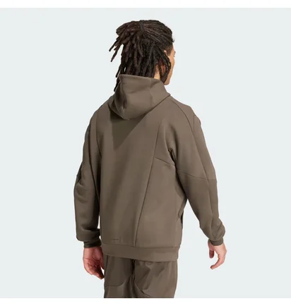 Худи мужское Adidas D4T Full-Zip Ho Erkek Sweatshirt Brown IY1133