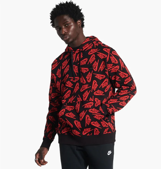 Худи мужское Nike Sportswear Sport Essentials+ Black/Red DD4847-657