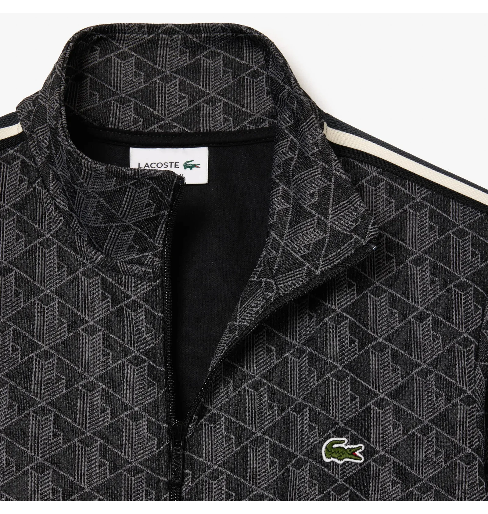ᐉ Толстовка мужская Lacoste Paris Monogram Zip-Up Grey/Black