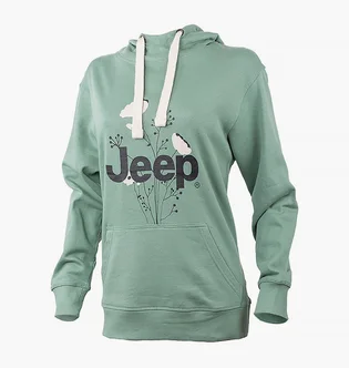 Худі жіноче Jeep Hooded Oversize Sweatshirt Botanical Print Turquoise O102606-E854