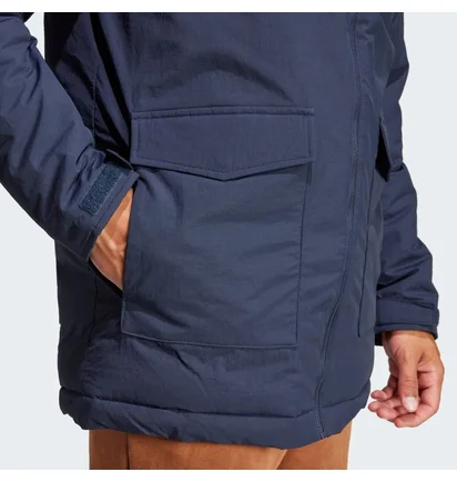 Парка мужская Adidas Hooded Fur Parka Blue IK0552