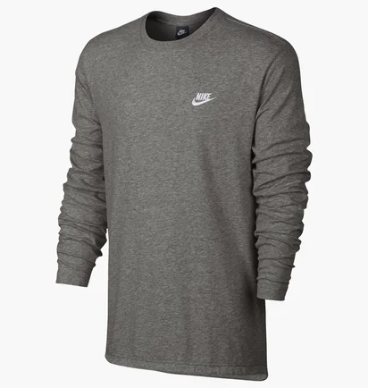 Лонгслив мужской Nike M Nsw Top Ls Club Jsy Grey 804413-063