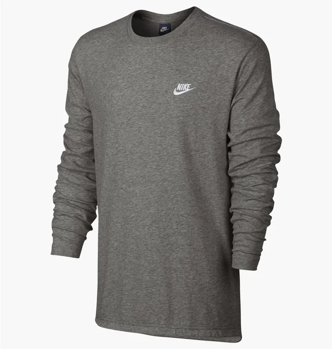 Лонгслив мужской Nike M Nsw Top Ls Club Jsy Grey 804413-063