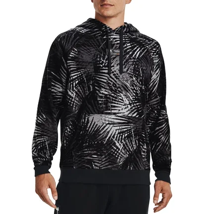 Худи мужское Under Armour Hooded Sweatshirt Ua Rival Flc Sport Palm Hd Black 1370347-001