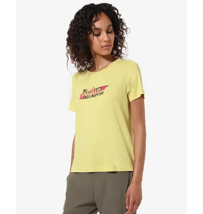 Футболка женская AUSTRALIAN Logo Flowers Tee Jersey V Yellow LSDTS0027-074