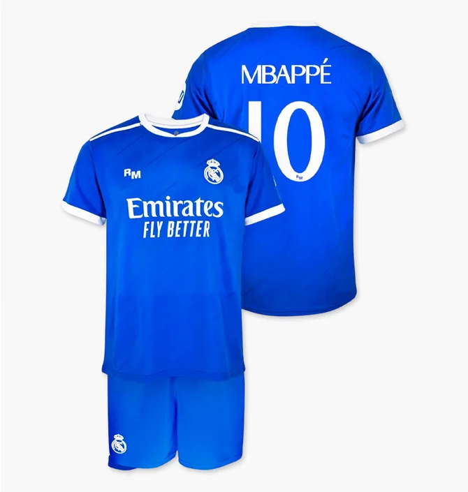 Футбольная форма детская Real Madrid Mbappe No. 10 Blue RM25B3