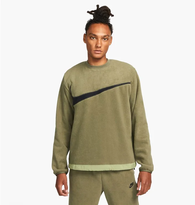 Свитшот мужской Nike Nk Club+ Flc Crew Green Dq4894-222