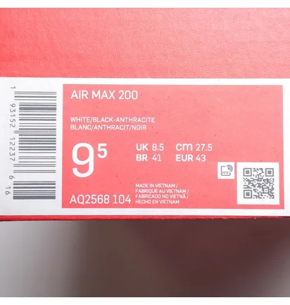 Кросівки чоловічі Nike Air Max 200 White/Black AQ2568-104