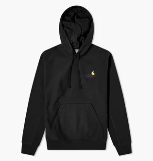 Худі чоловіче Carhartt Hooded American Script Sweat Black I028279-8900