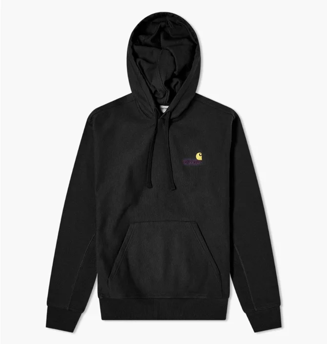 Худі чоловіче Carhartt Hooded American Script Sweat Black I028279-8900
