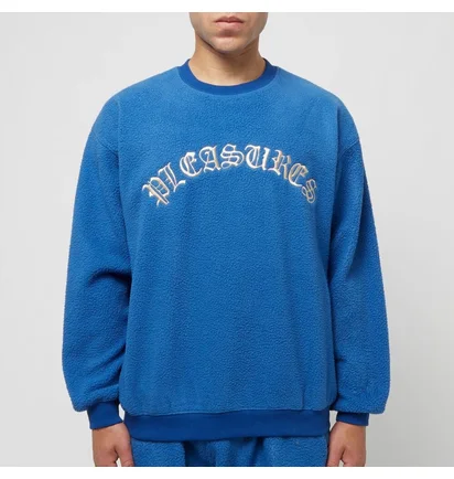 Свитшот мужской Pleasures Mars Sherpa Crewneck Blue P23SP019-BLUE