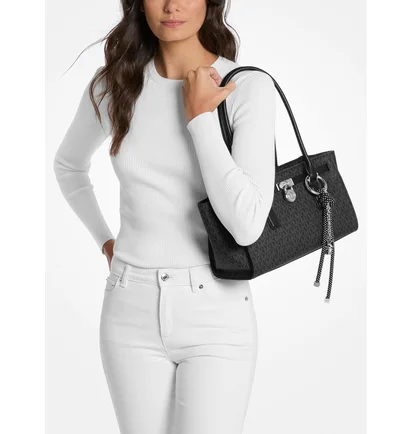 Сумка жіноча Michael Kors Hamilton Moderne Small Signature Logo Satchel Black 30F5SNXT0V-BLACK-148903