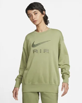 Світшот жіночий Nike Air Fleece Crewneck Sweatshirt Olive Dq6567-334
