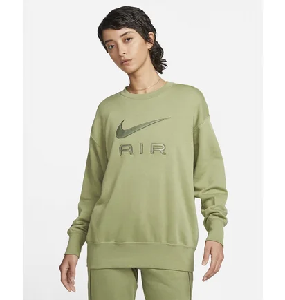 Свитшот женский Nike Air Fleece Crewneck Sweatshirt Olive Dq6567-334