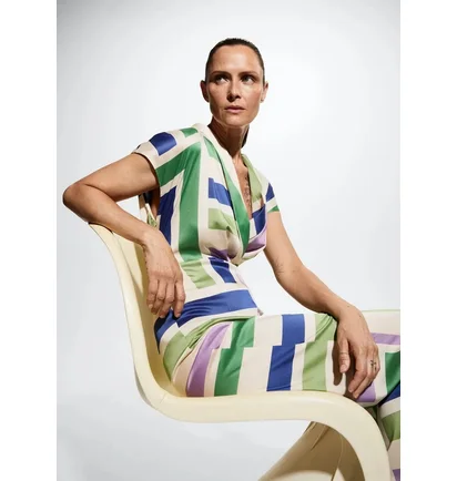 Комбінезон жіночий Mango Cris Striped Satin Multi 37042884